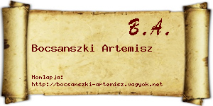 Bocsanszki Artemisz névjegykártya